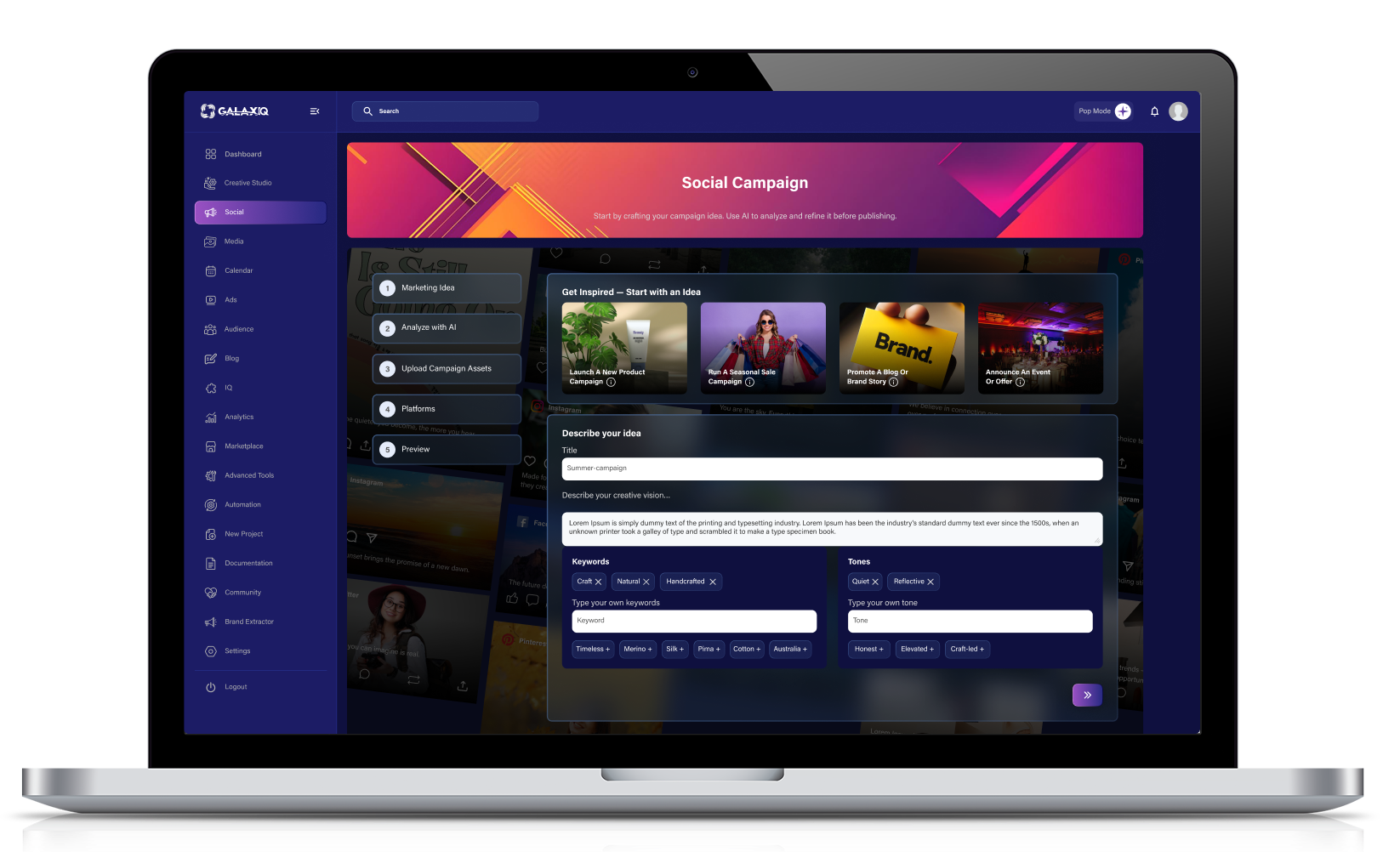 Feature screen content